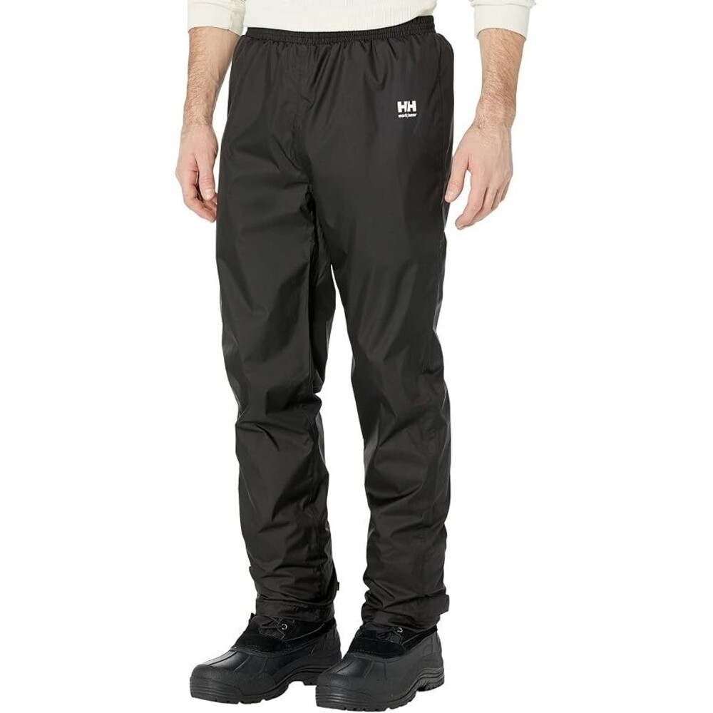 Helly Hansen Men Work Waterproof Manchester Pull On Rain Pants Black NWT SZ L